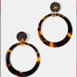 2 for $20 Brown and black resin hoop earrings